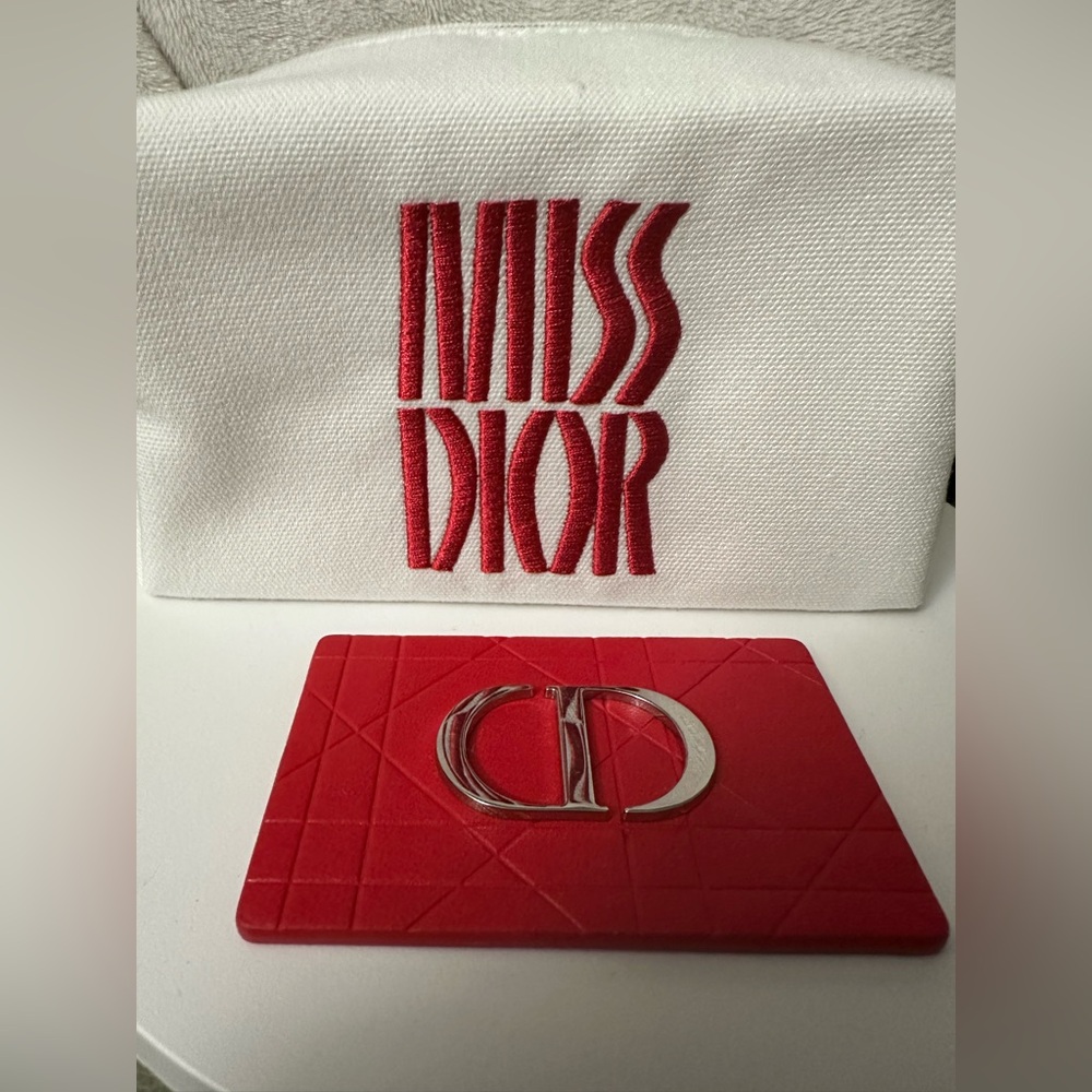 DIOR Cosmetic Bag & Red DIOR Mirror Bundle Gift Set NWOT